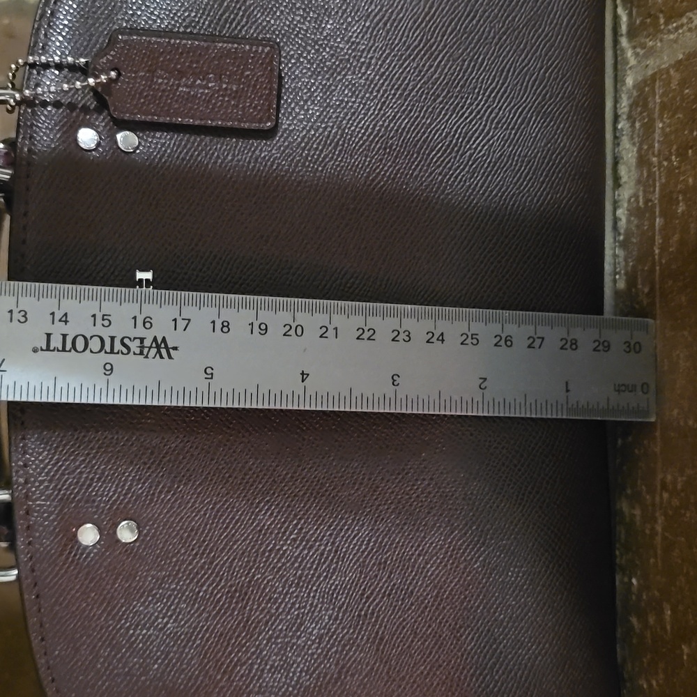 Coach Burgundy Python Embossed and Leather Mini L… - image 9